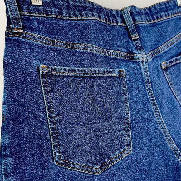 Banana Republic Wide Leg Crop High Rise Blue Jeans Pleated Women Size 33/16 Tall - Picture 8 of 12